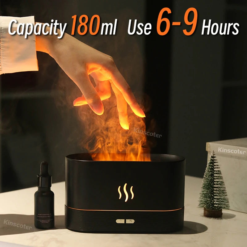 Air Humidifier with LED Flame Lamp