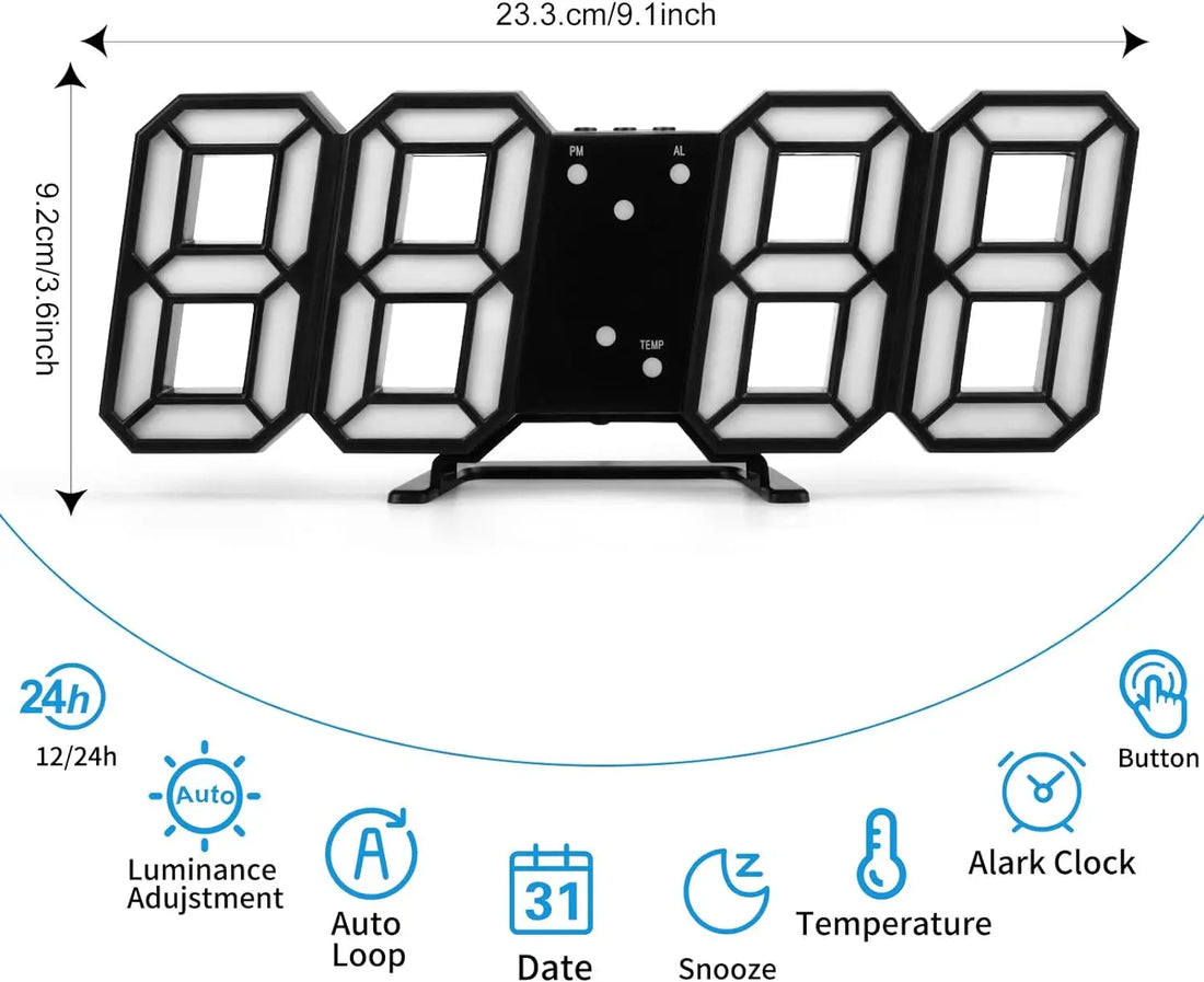 3D LED Digital Clock USB  Wall Clock