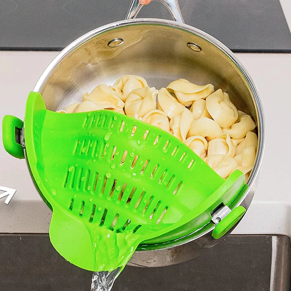 Clip-On Silicone Kitchen Strainer Rack