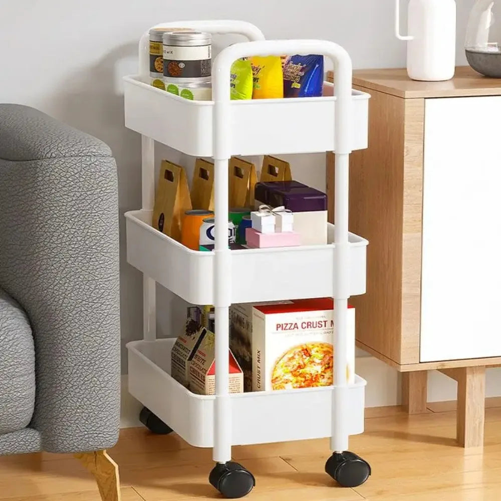 4 Tier Mobile Storage Rack Trolley