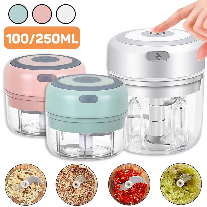 Electric Mini Food Chopper Garlic Masher