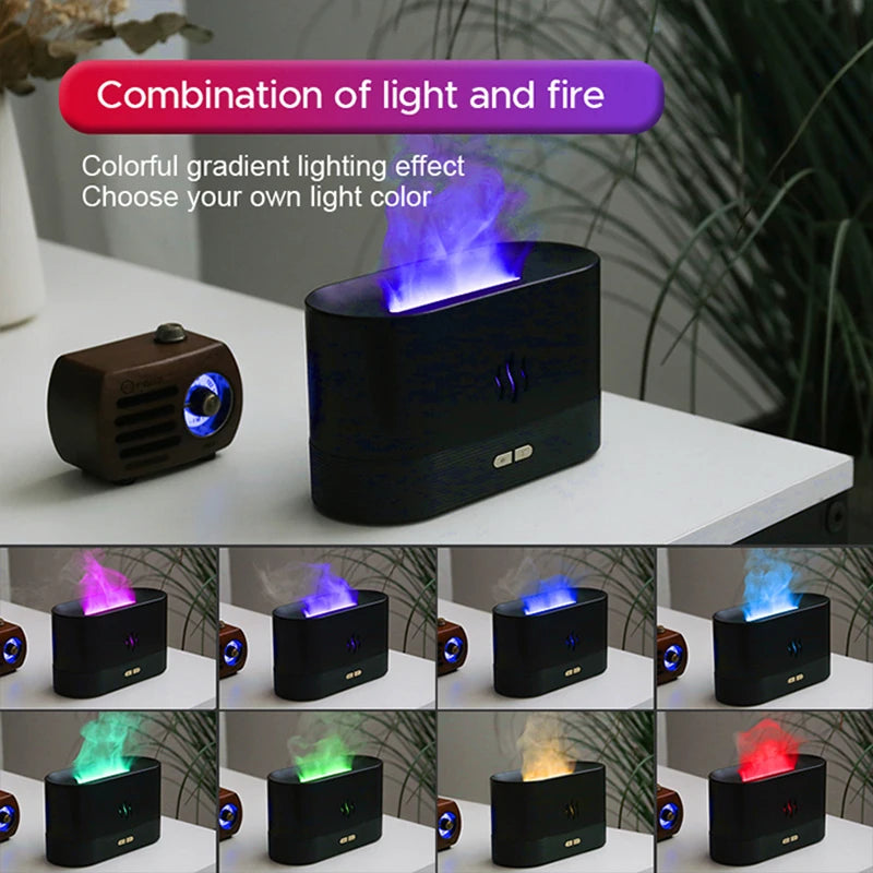 Air Humidifier with LED Flame Lamp