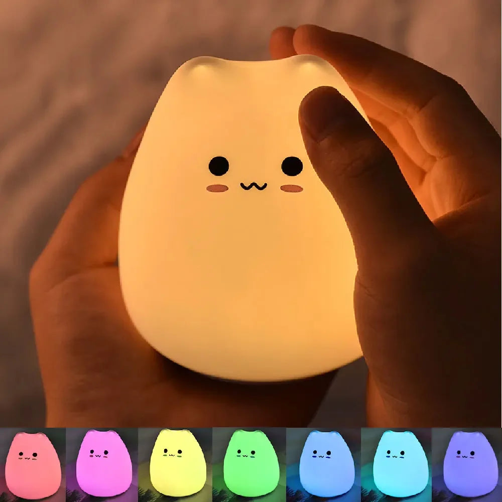 Colorful Cat Silicone Animal LED Night Light