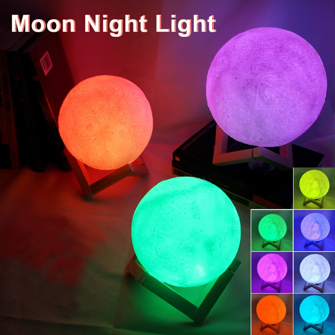 8cm Moon Lamp LED Night Light with